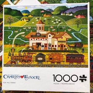 Charles Wysocki “fox hill farms” 1000 piece puzzle complete with poster